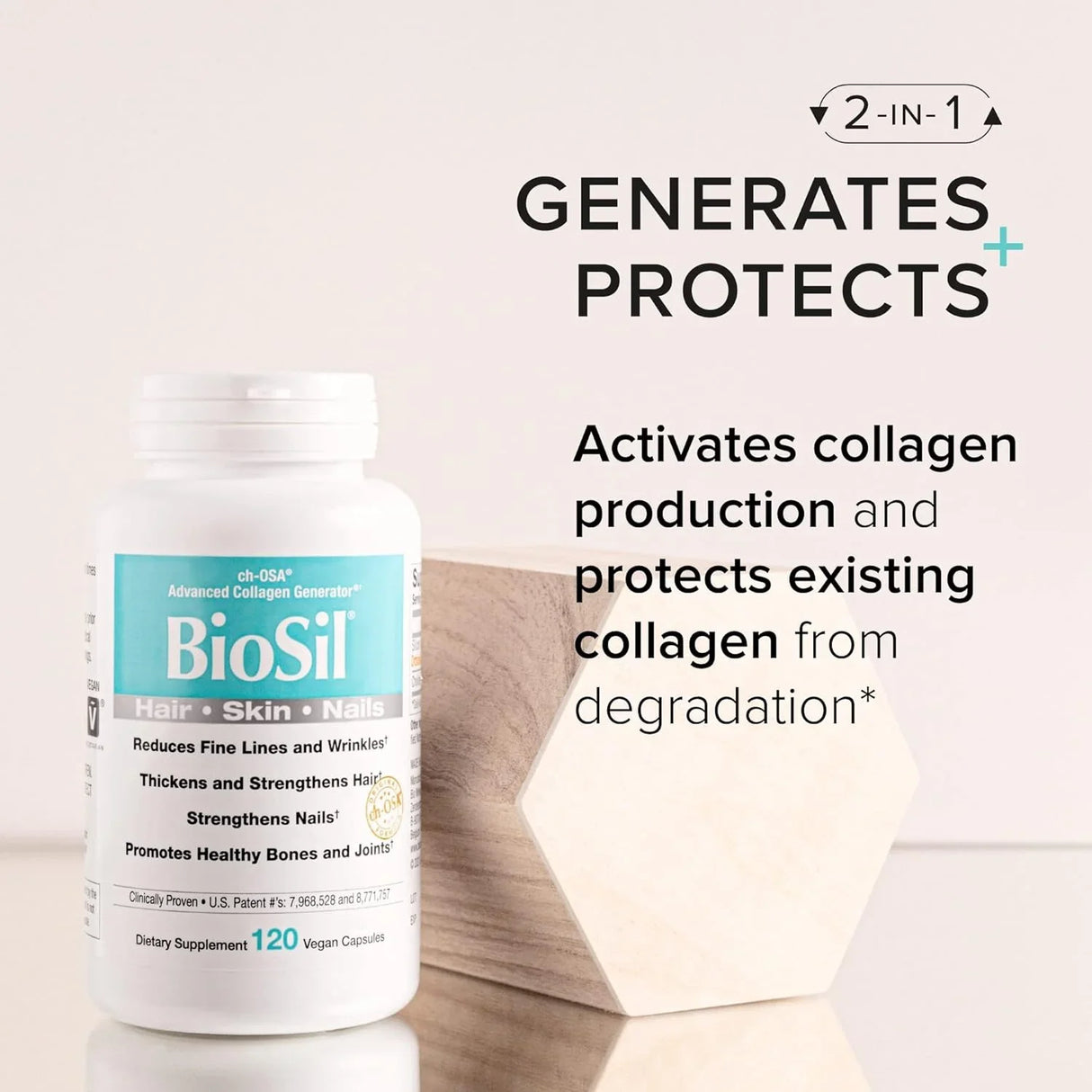 BioSil ch-OSA Hair, Skin & Nails - 120 Vegetarian Capsules (Natural Factors)