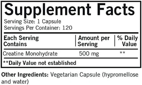 Kirkman Labs (Hypoallergenic) - Creatine 500 mg, 120 Capsules