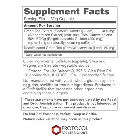 Protocol For Life Balance EGCg Green Tea Extract, 90 vegcaps