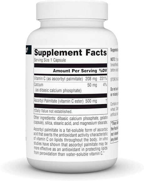 Source Naturals Ascorbyl Palmitate 500mg, 90 Capsules