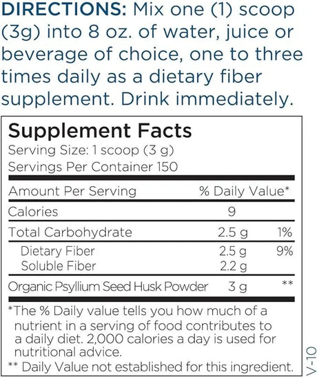 Metabolic Maintenance Organic Psyllium Husk Powder (454g)