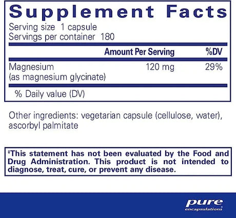 Pure Encapsulations Magnesium (glycinate) 120mg 180 caps