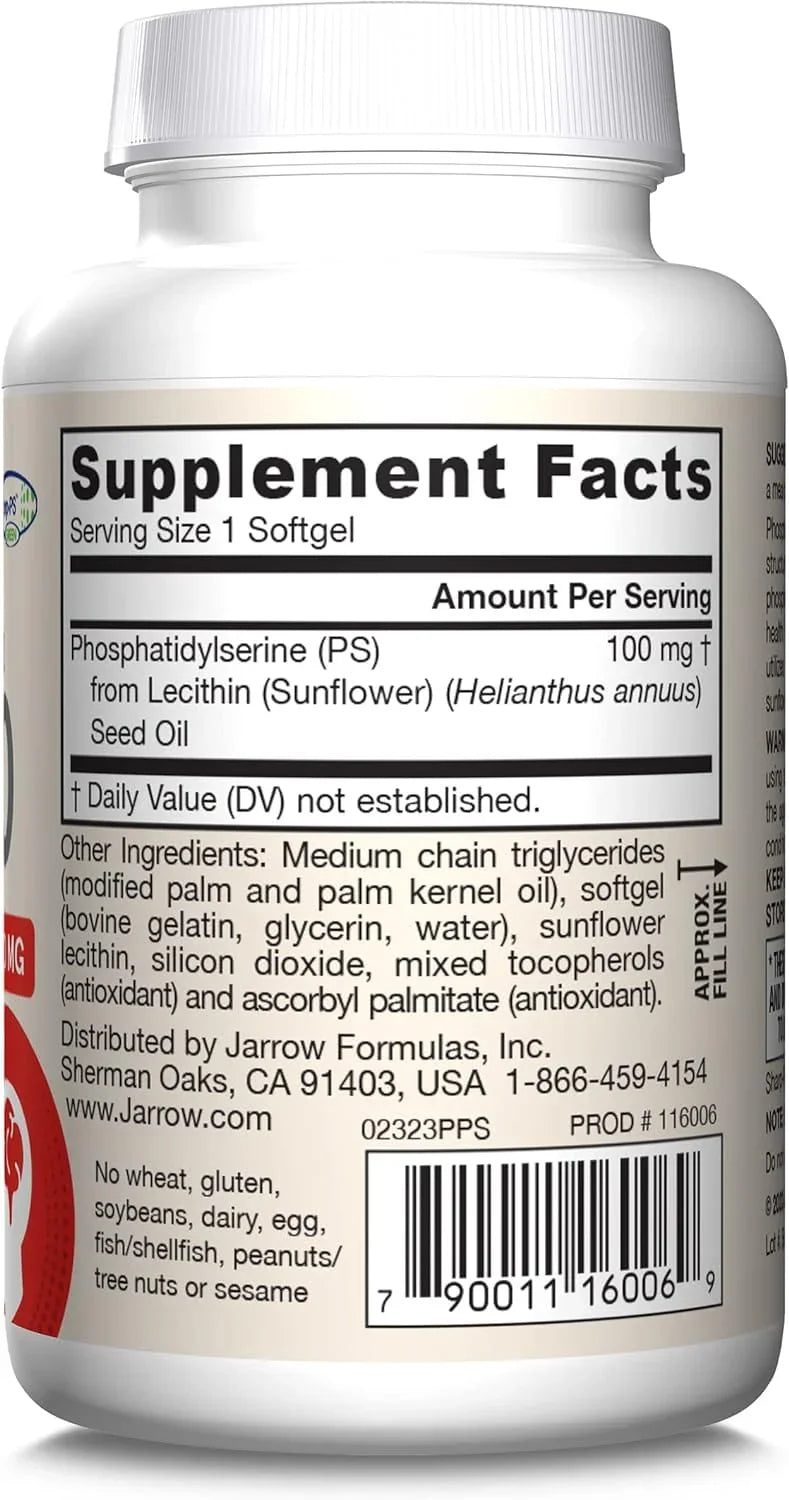 Jarrow Formulas Phosphatidylserine 100mg (PS100), 30 Softgels