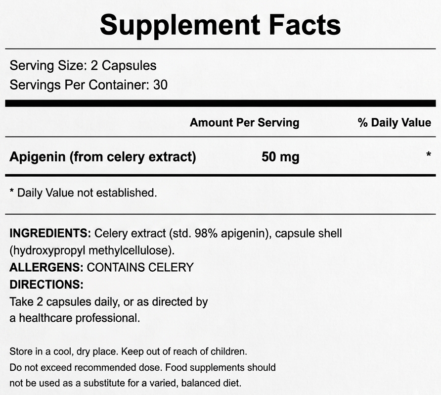Ultra Purity Apigenin sleep optimiser capsules for rest – view 7