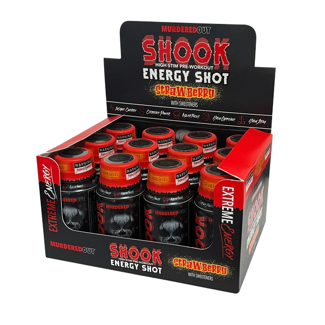 Murdered Out Shook Energy Shot 12x60ml Strawberry