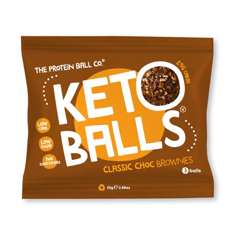 The Protein Ball Co Keto Ball Snack 20x25g Classic Choc Brownies