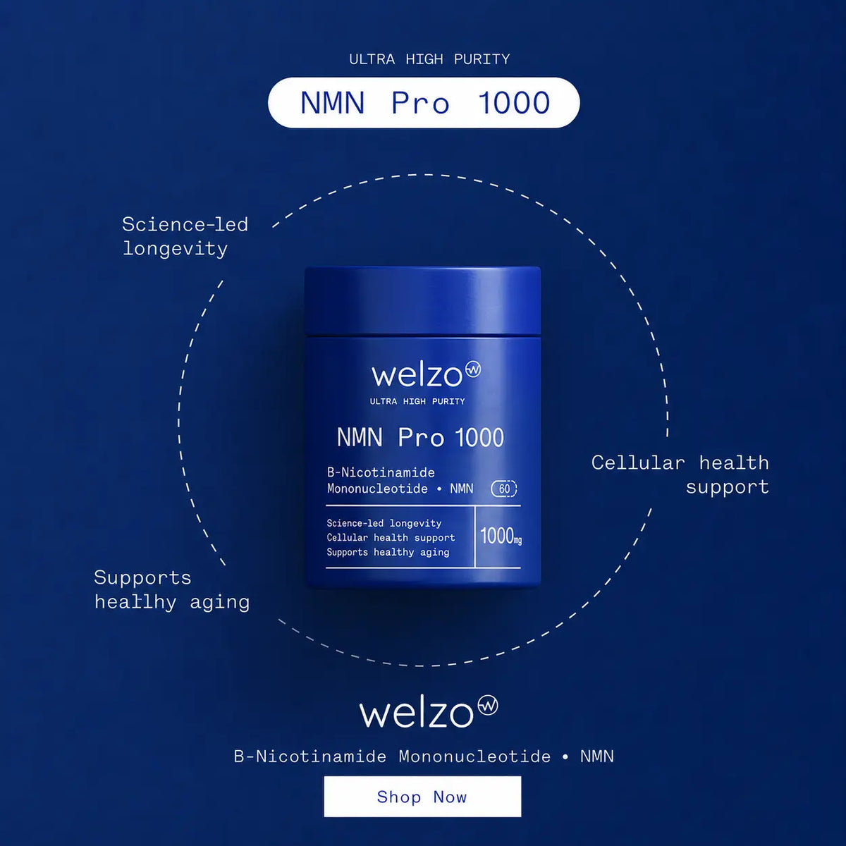NMN Pro 1000mg Ultra Purity NAD+ supplement, 60 capsules – view 13