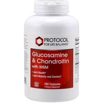 Glucosamine & Chondroitin w/ MSM 180 caps - Protocol For Life Balance - welzo