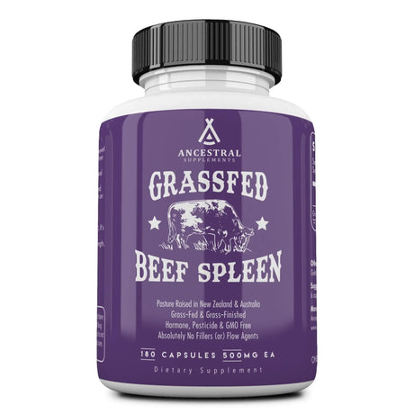 Grass Fed Beef Spleen, 180 Capsules - Ancestral Supplements - welzo