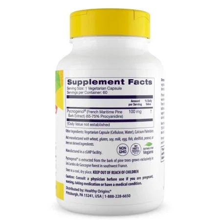 Healthy Origins Pycnogenol 100 mg Veggie Capsules
