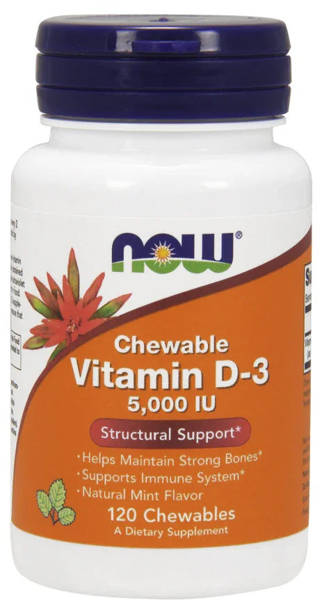 NOW Foods Vitamin D-3, 5000 IU (Chewable) - 120 chewables
