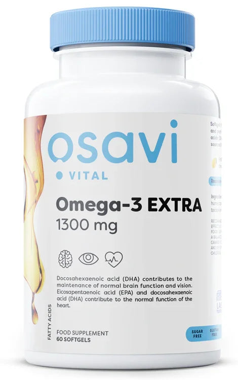 Osavi Omega-3 Extra Molecularly Distilled, 1300mg (Lemon) - 60 softgels