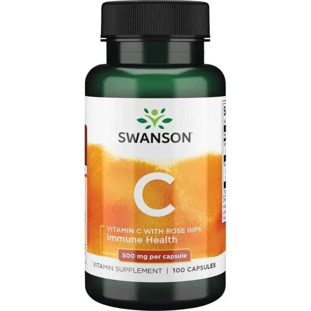 Swanson Vitamin C with Rose Hips Extract, 500mg - 100 caps