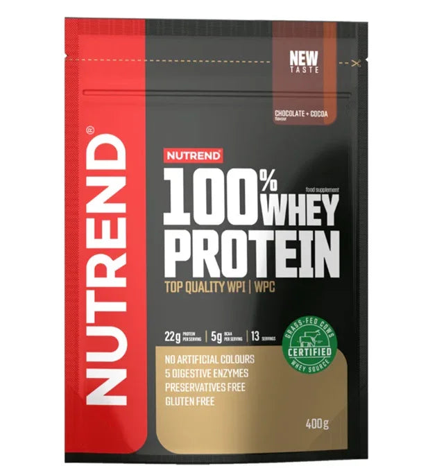 Nutrend 100% Whey Protein, Chocolate + Cocoa - 400 grams