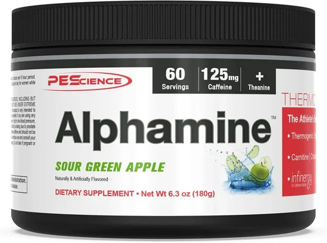 PEScience Alphamine, Sour Green Apple - 180 grams