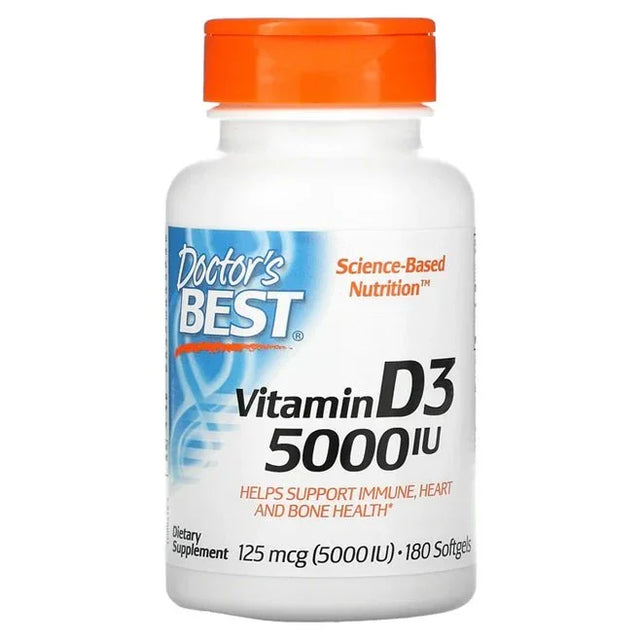 Doctor's Best Vitamin D3, 5000 IU - 180 softgels