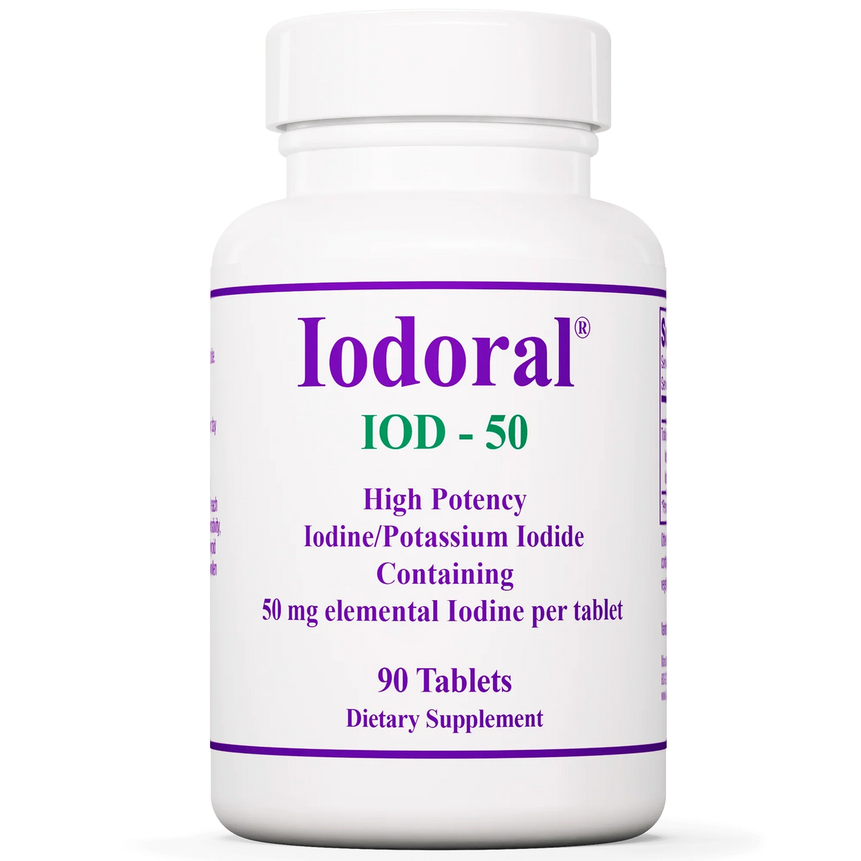 Iodoral IOD-50 (Iodine/Potassium Iodide) 50mg, 90 tablets - Optimox - welzo