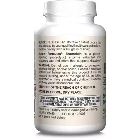 Jarrow Formulas Bromelain 1,000 GDU 60 Tablets