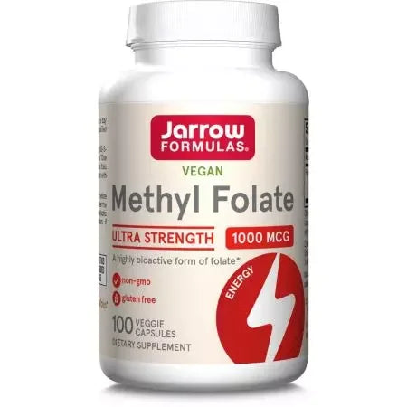 Jarrow Formulas Vitamin Methyl B12 & Methyl Folate Lemon Chewable Tablets