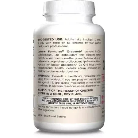 Jarrow Formulas Qabsorb CoQ10 100mg 120 Softgels