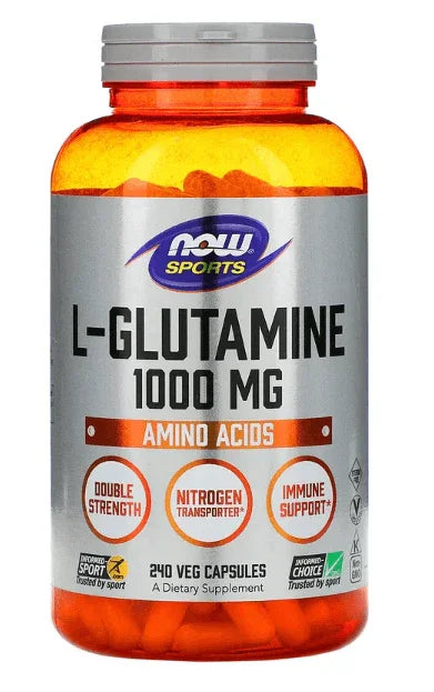 L-Glutamine, Double Strength, 1,000 mg, 240 Capsules - Now Foods - welzo