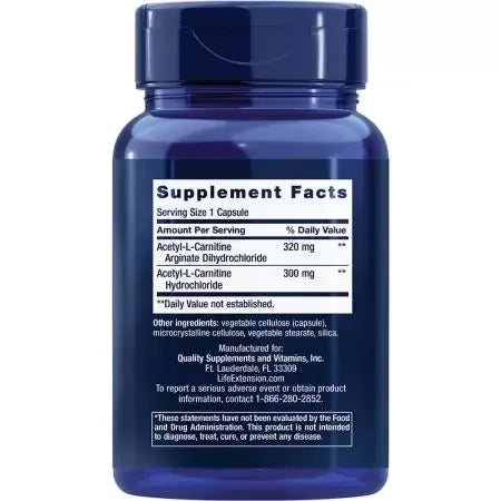 Life Extension AcetylLCarnitine Arginate 90 Capsules