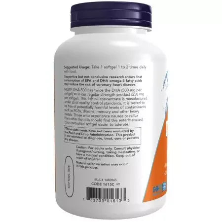 Now Foods DHA 500mg Softgels
