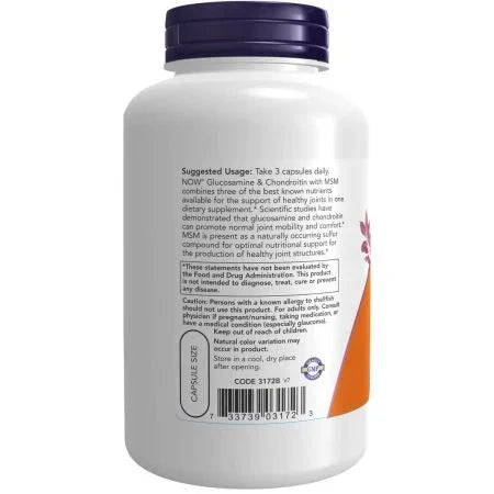 Now Foods Glucosamine & Chondroitin with MSM Veg Capsules