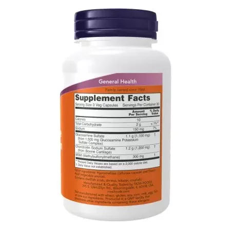 Now Foods Glucosamine & Chondroitin with MSM Veg Capsules