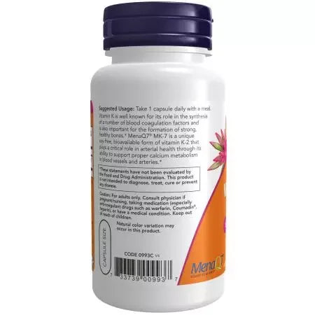 Now Foods MK7 Vitamin K2 100 mcg Veg Capsules
