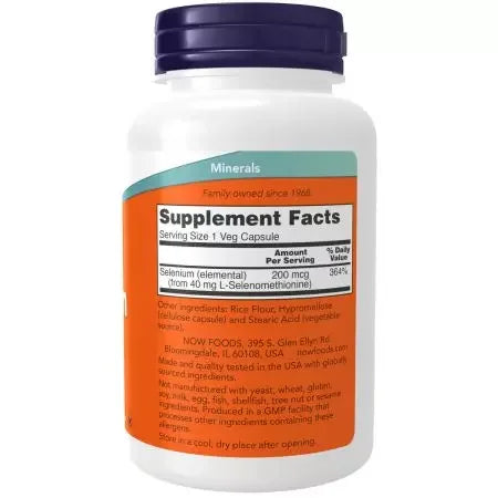 Now Foods Selenium 200 mcg Veg Capsules