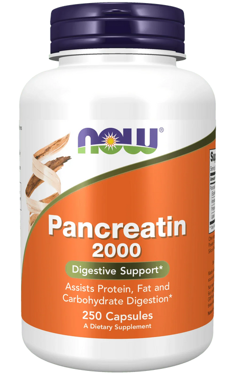 Pancreatin 2000 (10X 200 mg) 250 Capsules - Now Foods - welzo