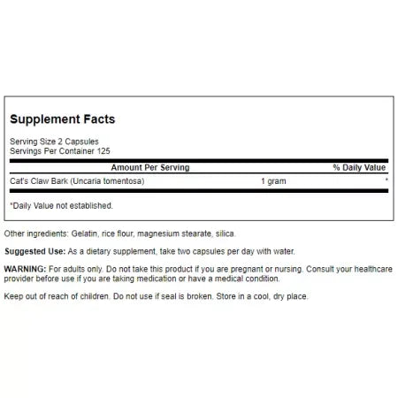 Swanson Full Spectrum Cat's Claw 500mg Capsules