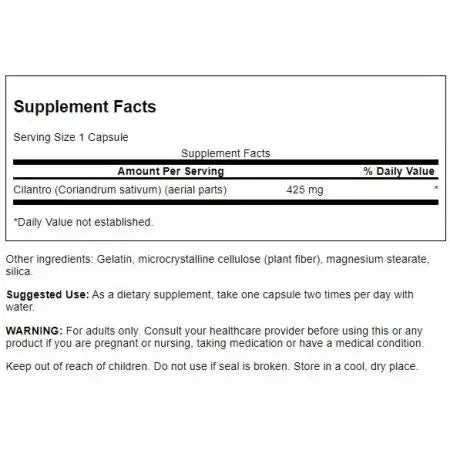Swanson Cilantro 425 mg 60 Capsules