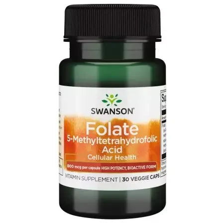 Swanson Folate 5Methyltetrahydrofolic Acid 800 mcg (1,360 mcg DFE) 30 Veg Caps