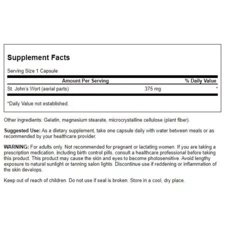 Swanson Full Spectrum St. John's Wort 375 mg Capsules