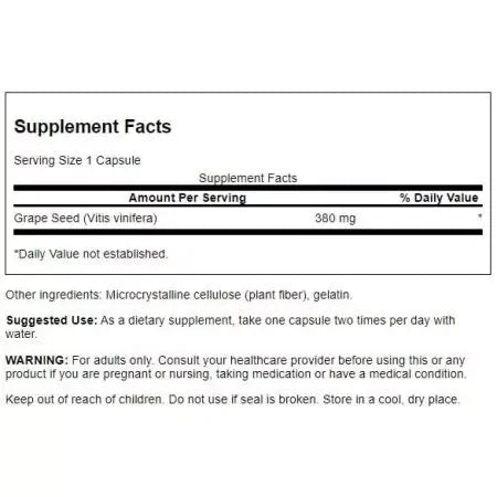 Swanson Grape Seed 380 mg 100 Capsules