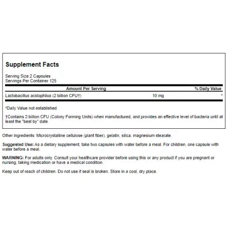 Swanson Lactobacillus Acidophilus 1 Billion CFU 250 Capsules