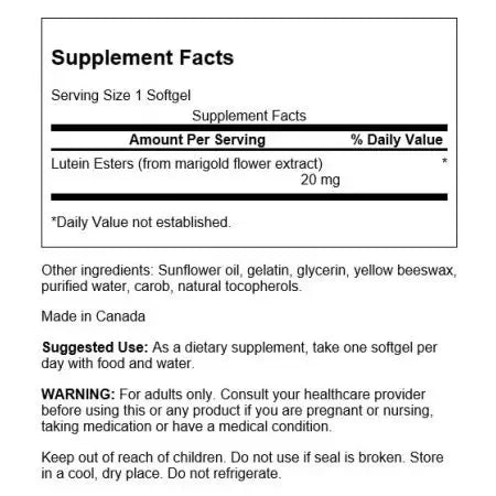 Swanson Lutein Esters 20mg 60 Softgels