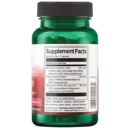 Swanson Resveratrol Complex 180 mg 60 Capsules
