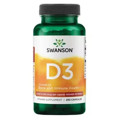 Swanson Vitamin D3 Higher Potency 2,000 IU (50 mcg) 250 Capsules