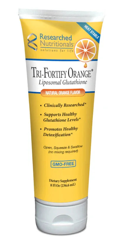 Tri-Fortify Tube (Liposomal Glutathione Vitamin C) 8 fl oz, Orange Flavour - Researched Nutritionals - SOI* - welzo