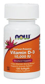 Vitamin D3 10,000 IU, 120 Softgels - Now Foods - welzo