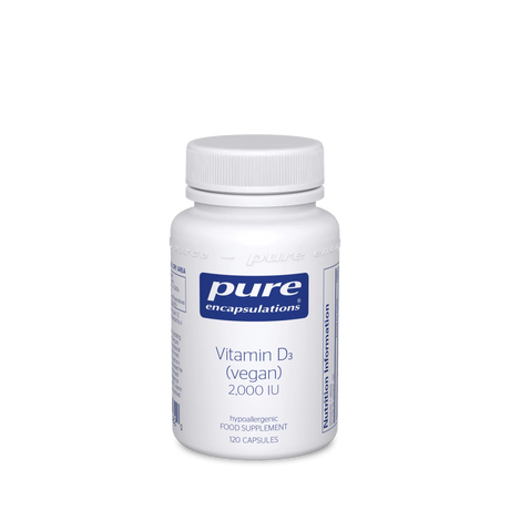 Vitamin D3 (Vegan) 2,000 IU, 120 Capsules - Pure Encapsulations - welzo