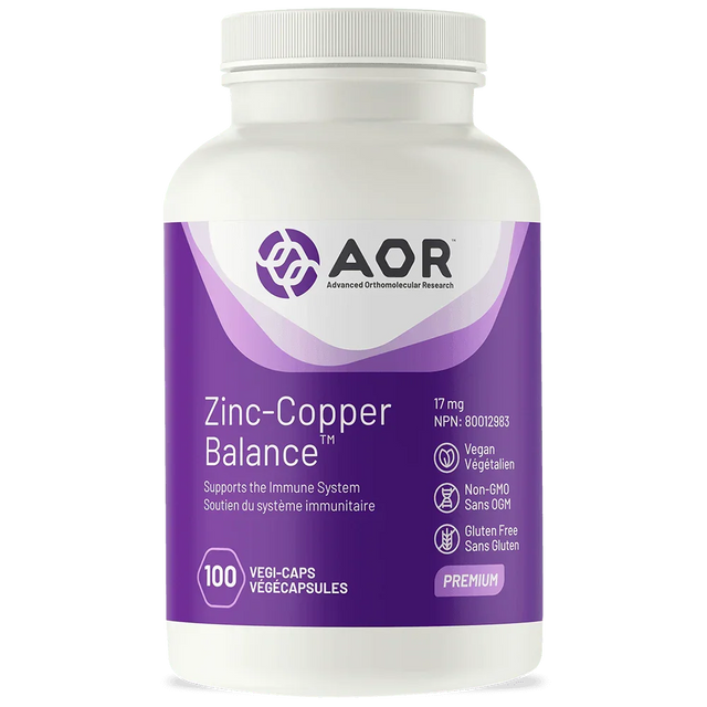Zinc-Copper Balance -100 Capsules - AOR - welzo