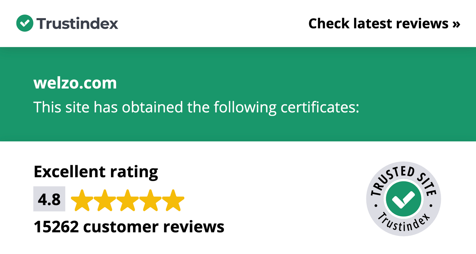 welzo rated excellent