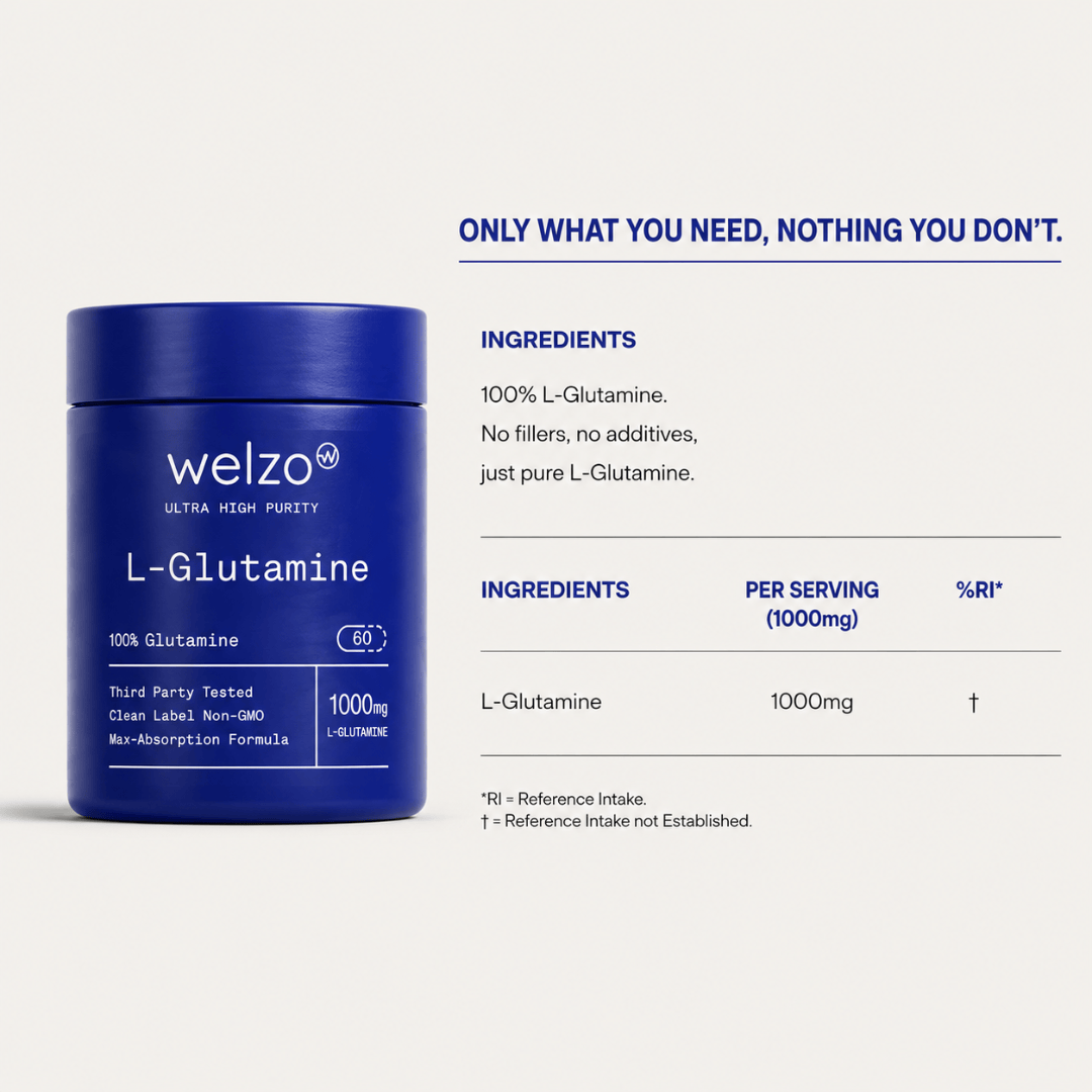 Ultra Purity L-Glutamine amino acid capsules for gut and recovery – view 5