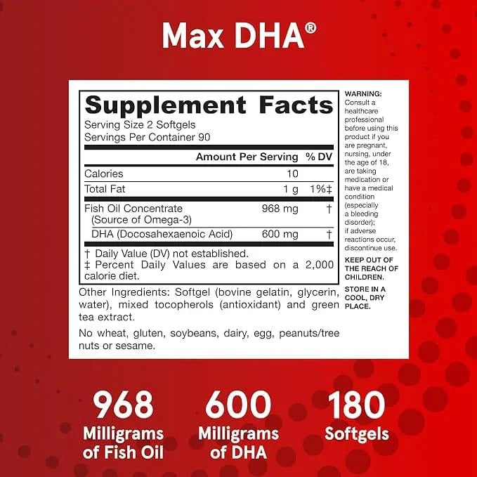 Jarrow Formulas Max DHA - 180 softgels
