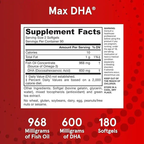 Jarrow Formulas Max DHA - 180 softgels