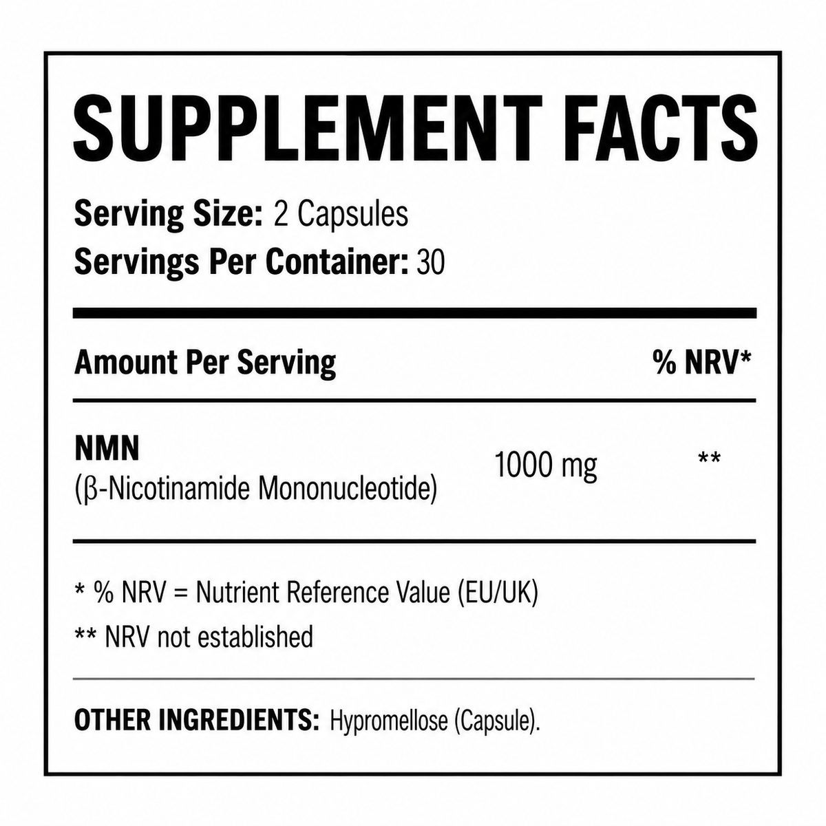 Ultra Purity NMN Pro range 300 500 1000 1200mg NAD+ supplements – view 9